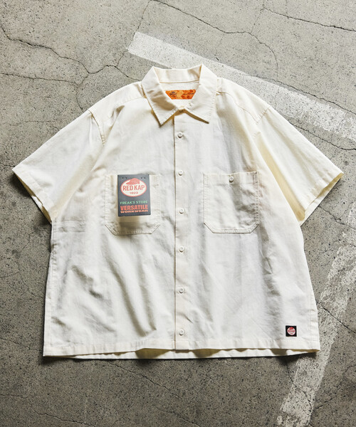 RED KAP（レッドキャップ）の「RED KAP/レッドキャップ 新色追加 別注 オックスフォード クロップド丈 ショートスリーブシャツ/ショート丈（シャツ/ブラウス・メンズ・イエロー/ブルー系その他/グレー/サックスブルー/ストライプ・LARGE/MEDIUM）」の21枚目の写真