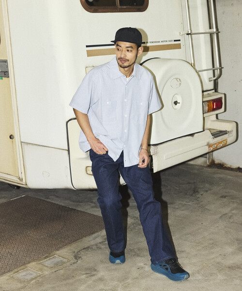 RED KAP（レッドキャップ）の「RED KAP/レッドキャップ 新色追加 別注 オックスフォード クロップド丈 ショートスリーブシャツ/ショート丈（シャツ/ブラウス・メンズ・イエロー/ブルー系その他/グレー/サックスブルー/ストライプ/ブルーグリーン・LARGE/MEDIUM）」の15枚目の写真
