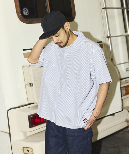 RED KAP（レッドキャップ）の「RED KAP/レッドキャップ 新色追加 別注 オックスフォード クロップド丈 ショートスリーブシャツ/ショート丈（シャツ/ブラウス・メンズ・イエロー/ブルー系その他/グレー/サックスブルー/ストライプ/ブルーグリーン・LARGE/MEDIUM）」の22枚目の写真