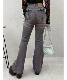 EVRIS | 【XSサイズあり】バックリボンハイウエストフレアデニムパンツ(デニムパンツ)