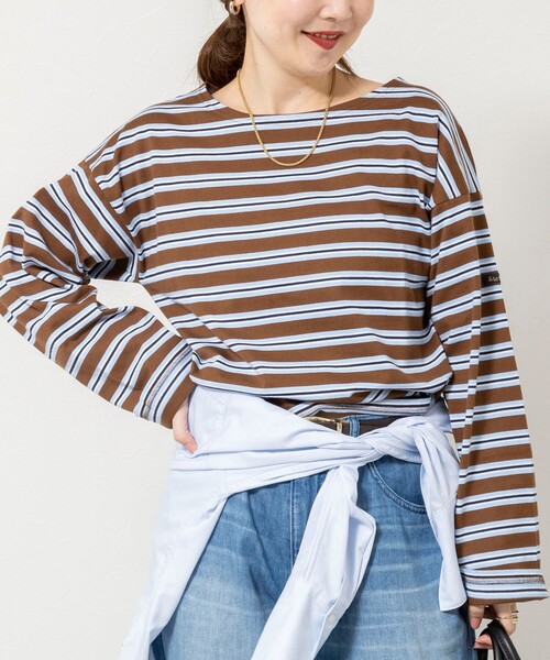 NOLLEY’S Sophi(ノーリーズソフィ)の「【別注カラー】【Le minor/ルミノア】ボーダーロンT(Tシャツ/カットソー・レディース・ブラック系その他3/ブルー系その他3/ベージュ系その他3・38)」の3枚目の写真