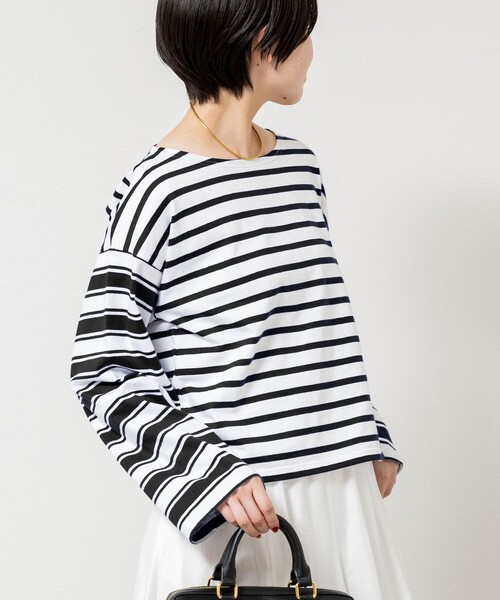 NOLLEY’S Sophi（ノーリーズソフィ）の「【Le minor/ルミノア】ボーダーロンＴ（Tシャツ/カットソー・レディース・ブラック系その他3/ブルー系その他3・38）」の12枚目の写真