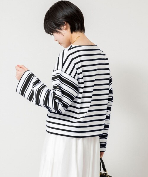 NOLLEY’S Sophi（ノーリーズソフィ）の「【Le minor/ルミノア】ボーダーロンＴ（Tシャツ/カットソー・レディース・ブラック系その他3/ブルー系その他3・38）」の13枚目の写真