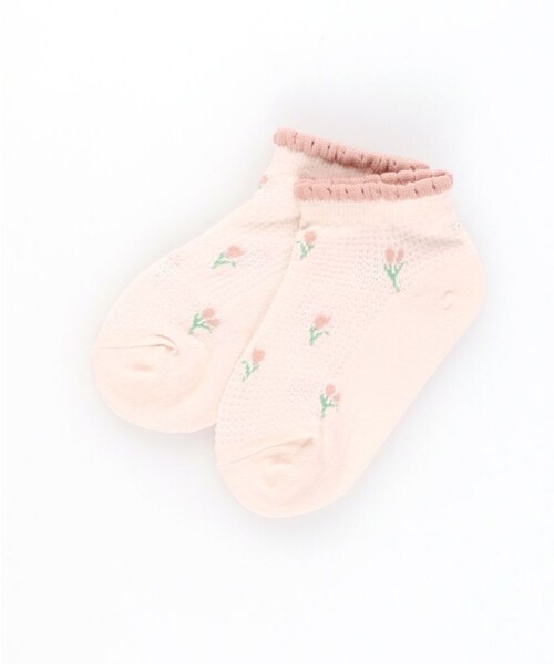 BRANSHES（ブランシェス）の「チューリップ柄アンクルソックス（ソックス/靴下・キッズ・ピンク/サックスブルー・19-21㎝/16-18㎝/13-15㎝）」の4枚目の写真