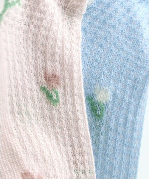 BRANSHES（ブランシェス）の「チューリップ柄アンクルソックス（ソックス/靴下・キッズ・ピンク/サックスブルー・19-21㎝/16-18㎝/13-15㎝）」の8枚目の写真
