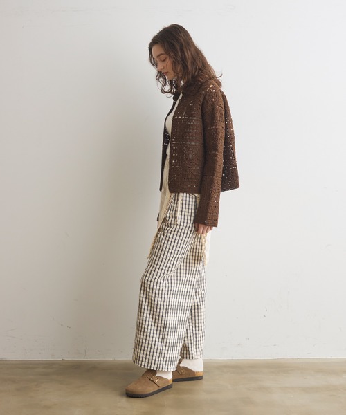 Crisp（クリスプ）の「クロシェニットシャツカーディガン（カーディガン/ボレロ・レディース・ナチュラル/ブラウン・FREE）」の9枚目の写真