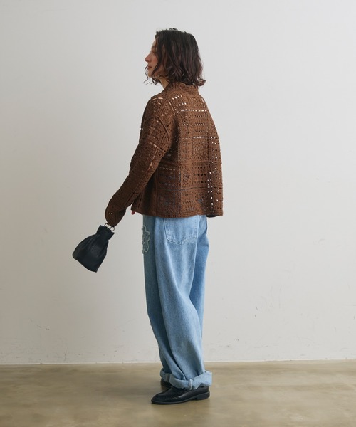 Crisp（クリスプ）の「クロシェニットシャツカーディガン（カーディガン/ボレロ・レディース・ナチュラル/ブラウン・FREE）」の22枚目の写真