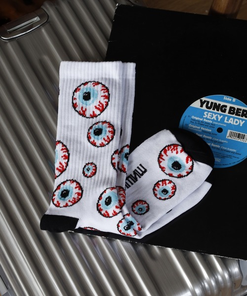 MISHKA(ミシカ)の「MISHKA SOCKS キープウォッチソックス(ソックス/靴下・メンズ・ブラック系2/ホワイト/ブラック系1/ブラック系3/ブラック系/ネイビー/ブラック/ホワイト系1・FREE)」の1枚目の写真