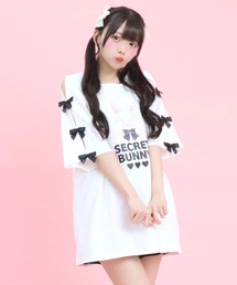 Secret Honey | 袖スリットバニープリントTシャツ(Tシャツ/カットソー)