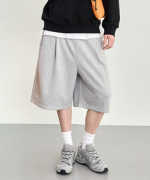 BASIC HOUSE（ベーシックハウス）の「UNI バミューダワイドワンタック裏毛6部ショートパンツメランジグレー（その他パンツ）」