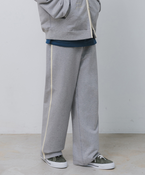 BAKKEN(バッケン)の「サイドポイントカラー マッチ セミワイド スウェットパンツ BK9986_グレー(スウェットパンツ・メンズ・ミックスグレー・1/2/3)」の1枚目の写真
