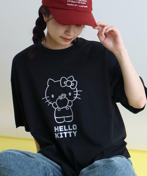 sanrio(サンリオ)の「【Sanrio/サンリオ】刺繍&プリント グラフィックTシャツ(Tシャツ/カットソー・レディース・ネイビー/ブラック/ピンク/ホワイト・L/M)」の5枚目の写真