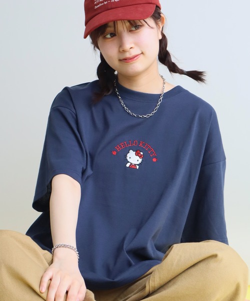 sanrio(サンリオ)の「【Sanrio/サンリオ】刺繍&プリント グラフィックTシャツ(Tシャツ/カットソー・レディース・ネイビー/ブラック/ピンク/ホワイト・L/M)」の11枚目の写真
