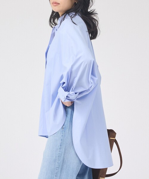 Rouge vif Anna(ルージュヴィフアンナ)の「ドルマンストレッチブロードビックシャツ(シャツ/ブラウス・レディース・カーキ/サックスブルー/オフホワイト・フリー)」の1枚目の写真