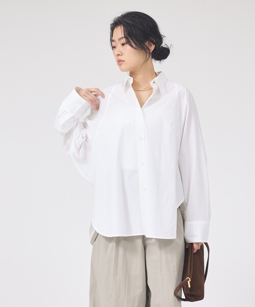 Rouge vif Anna(ルージュヴィフアンナ)の「ドルマンストレッチブロードビックシャツ(シャツ/ブラウス・レディース・カーキ/サックスブルー/オフホワイト・フリー)」の19枚目の写真