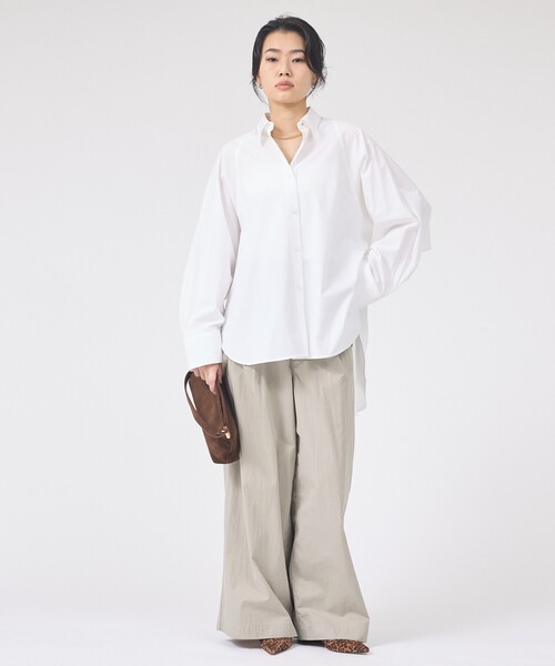 Rouge vif Anna(ルージュヴィフアンナ)の「ドルマンストレッチブロードビックシャツ(シャツ/ブラウス・レディース・カーキ/サックスブルー/オフホワイト・フリー)」の9枚目の写真