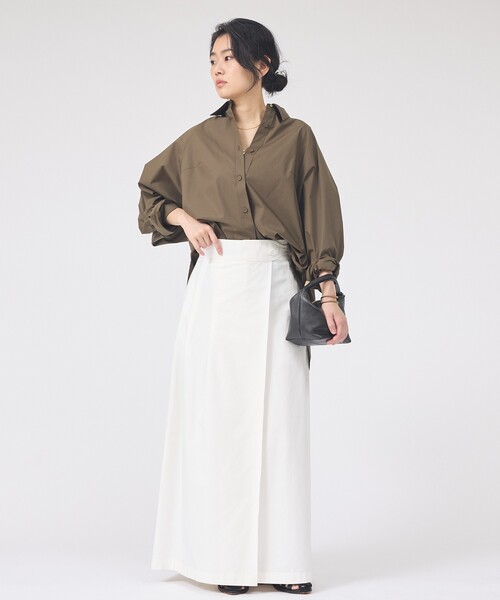 Rouge vif Anna(ルージュヴィフアンナ)の「ドルマンストレッチブロードビックシャツ(シャツ/ブラウス・レディース・カーキ/サックスブルー/オフホワイト・フリー)」の5枚目の写真