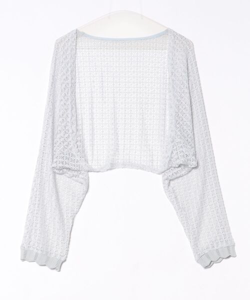 LAULEN(ローレン)の「cotton openwork bolero cardigan /コットン透かし編みニットボレロカーディガン(Tシャツ/カットソー・レディース・ブルー/アイボリー/ブラック/グリーン/オレンジ・FREE)」の4枚目の写真