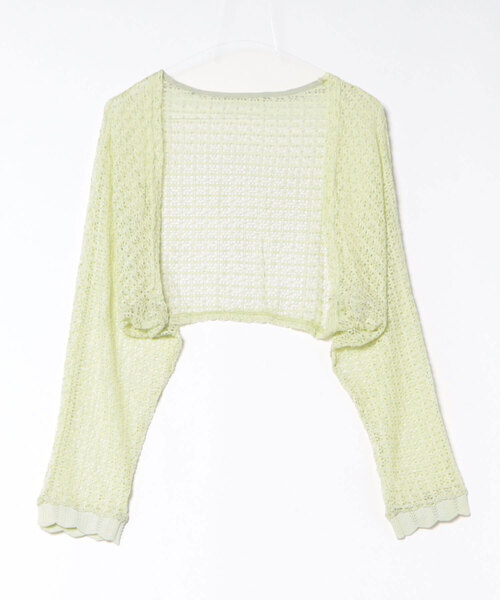 LAULEN(ローレン)の「cotton openwork bolero cardigan /コットン透かし編みニットボレロカーディガン(Tシャツ/カットソー・レディース・ブルー/アイボリー/ブラック/グリーン/オレンジ・FREE)」の3枚目の写真