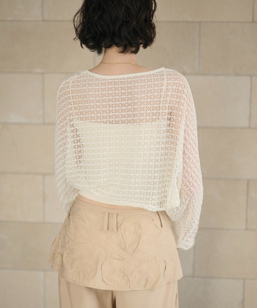 LAULEN(ローレン)の「cotton openwork bolero cardigan /コットン透かし編みニットボレロカーディガン(Tシャツ/カットソー・レディース・ブルー/アイボリー/ブラック/グリーン/オレンジ・FREE)」の7枚目の写真