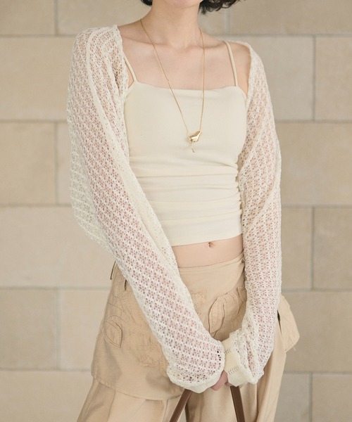 LAULEN(ローレン)の「cotton openwork bolero cardigan /コットン透かし編みニットボレロカーディガン(Tシャツ/カットソー・レディース・ブルー/アイボリー/ブラック/グリーン/オレンジ・FREE)」の11枚目の写真