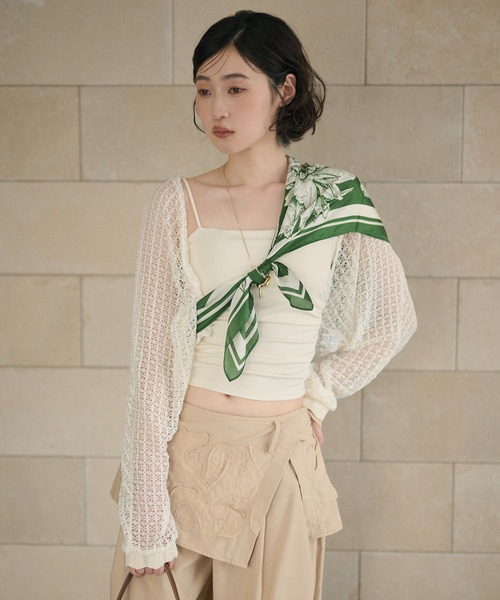 LAULEN(ローレン)の「cotton openwork bolero cardigan /コットン透かし編みニットボレロカーディガン(Tシャツ/カットソー・レディース・ブルー/アイボリー/ブラック/グリーン/オレンジ・FREE)」の14枚目の写真