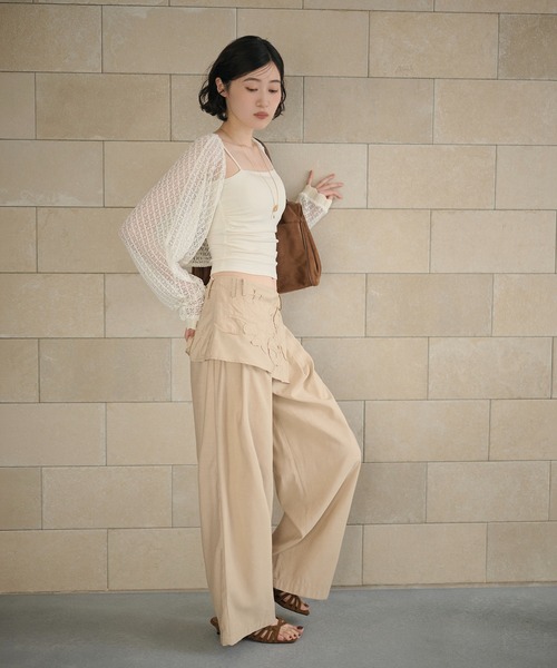 LAULEN(ローレン)の「cotton openwork bolero cardigan /コットン透かし編みニットボレロカーディガン(Tシャツ/カットソー・レディース・ブルー/アイボリー/ブラック/グリーン/オレンジ・FREE)」の18枚目の写真