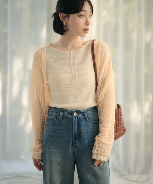 LAULEN(ローレン)の「cotton openwork bolero cardigan /コットン透かし編みニットボレロカーディガン(Tシャツ/カットソー・レディース・ブルー/アイボリー/ブラック/グリーン/オレンジ・FREE)」の21枚目の写真