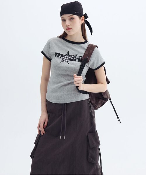 MACNI(マクニ)の「SHOOTING STAR SLIM FIT T-SHIRT MELANGE(Tシャツ/カットソー・レディース・ライトグレー・FREE)」の8枚目の写真