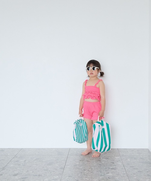 LOWRYS FARM（ローリーズファーム）の「ＳＷＩＭ／フリルＳＥＴＵＰ　661570（水着・キッズ・グリーン/ピンク・110cm/130cm/120cm）」の3枚目の写真