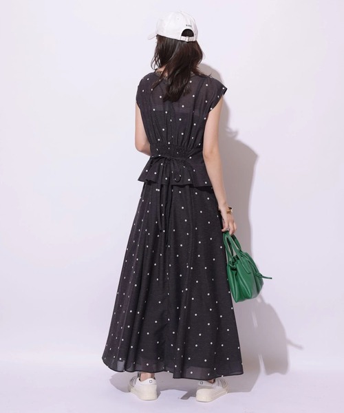 Mystrada（マイストラーダ）の「ペプラムカラーボイルワンピース（ワンピース・レディース・ライトイエロー/ブラック/ピンク・38/36/34）」の5枚目の写真