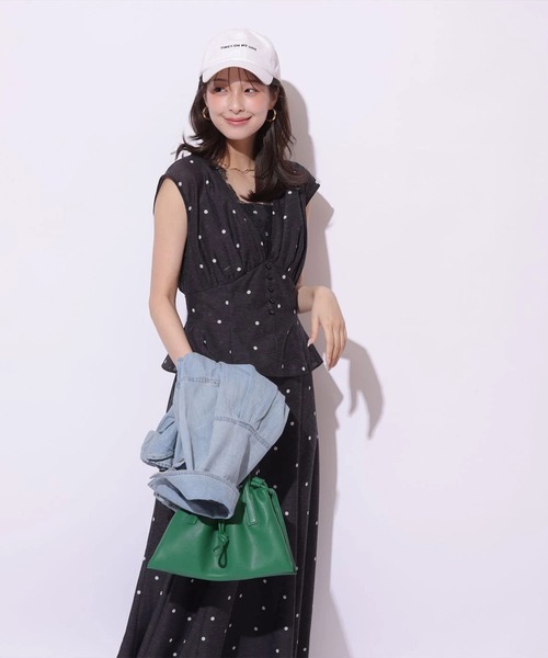 Mystrada（マイストラーダ）の「ペプラムカラーボイルワンピース（ワンピース・レディース・ライトイエロー/ブラック/ピンク・38/36/34）」の8枚目の写真