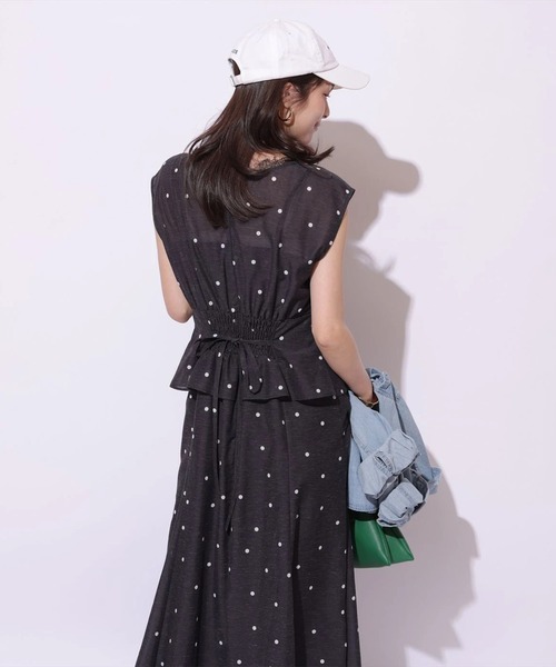 Mystrada（マイストラーダ）の「ペプラムカラーボイルワンピース（ワンピース・レディース・ライトイエロー/ブラック/ピンク・38/36/34）」の10枚目の写真