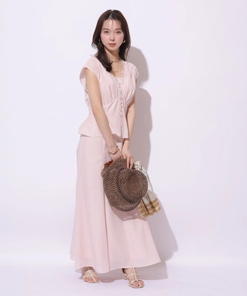 Mystrada（マイストラーダ）の「ペプラムカラーボイルワンピース（ワンピース・レディース・ライトイエロー/ブラック/ピンク・38/36/34）」の12枚目の写真