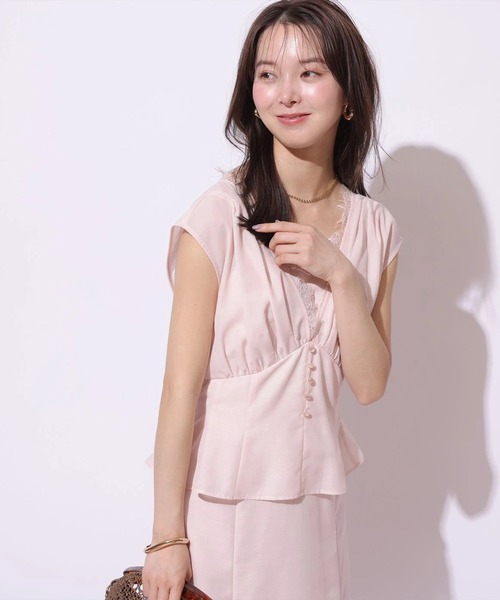 Mystrada（マイストラーダ）の「ペプラムカラーボイルワンピース（ワンピース・レディース・ライトイエロー/ブラック/ピンク・38/36/34）」の14枚目の写真