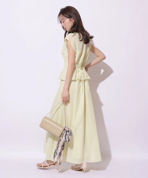 Mystrada（マイストラーダ）の「ペプラムカラーボイルワンピース（ワンピース・レディース・ライトイエロー/ブラック/ピンク・38/36/34）」の17枚目の写真