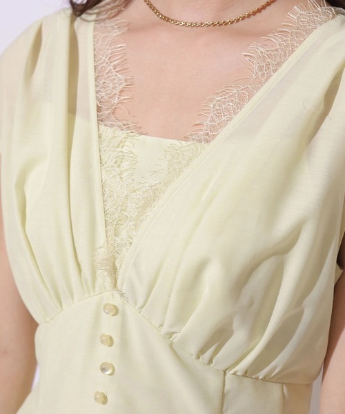 Mystrada（マイストラーダ）の「ペプラムカラーボイルワンピース（ワンピース・レディース・ライトイエロー/ブラック/ピンク・38/36/34）」の21枚目の写真