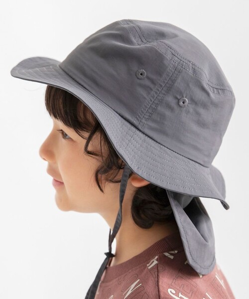 BRANSHES(ブランシェス)の「【接触冷感/虫よけ効果】アウトドアハット(ハット・キッズ・グレー/サックスブルー・52cm/56cm/54cm/50cm)」の3枚目の写真