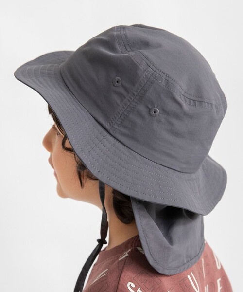 BRANSHES(ブランシェス)の「【接触冷感/虫よけ効果】アウトドアハット(ハット・キッズ・グレー/サックスブルー・52cm/56cm/54cm/50cm)」の4枚目の写真