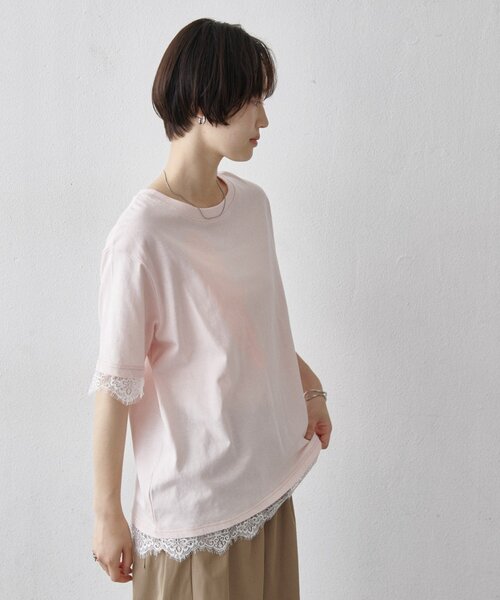 COLONY 2139（コロニートゥーワンスリーナイン）の「裾レースヘムオーバーTシャツ（Tシャツ/カットソー・レディース・ブラック/ホワイト/ピンク・FREE）」の15枚目の写真