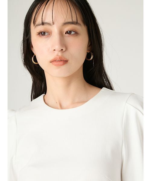 FRAY I.D(フレイアイディー)の「シアーペプラムカットトップス/ウォッシャブル(Tシャツ/カットソー・レディース・ブラック/ライトブルー/ホワイト・F)」の13枚目の写真