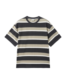 ボールドストライプTシャツ_チャコール