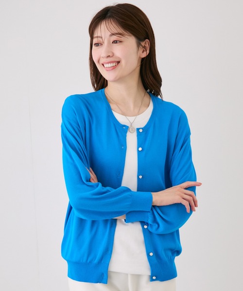 Jayro(ジャイロ)の「ドロップショルダークルーネックカーディガン(ニット/セーター・レディース・ブルー系その他4/オレンジ系その他/ホワイト系その他/ブルー/イエロー/ブラック/ホワイト/ネイビー・M)」の7枚目の写真