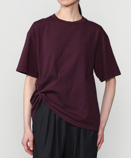 UNFIL(アンフィル)の「UNFIL | コットン製品染め クルーネックTシャツ WOMEN(Tシャツ/カットソー・レディース・ベージュ/ライトブルー/パープル系その他・0)」の3枚目の写真