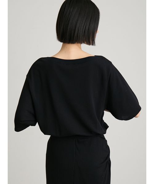 MIESROHE(ミースロエ)の「【洗える】【セットアップ対応】シアー裏毛オフショルトップス(Tシャツ/カットソー・レディース・イエロー/ホワイト/ブラック・F)」の12枚目の写真