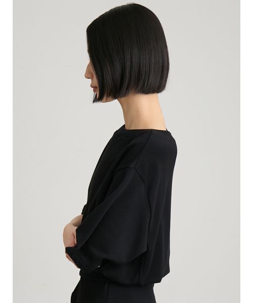 MIESROHE(ミースロエ)の「【洗える】【セットアップ対応】シアー裏毛オフショルトップス(Tシャツ/カットソー・レディース・イエロー/ホワイト/ブラック・F)」の13枚目の写真