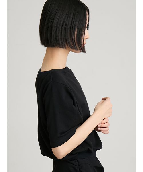 MIESROHE(ミースロエ)の「【洗える】【セットアップ対応】シアー裏毛オフショルトップス(Tシャツ/カットソー・レディース・イエロー/ホワイト/ブラック・F)」の18枚目の写真