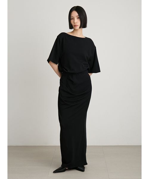 MIESROHE(ミースロエ)の「【洗える】【セットアップ対応】シアー裏毛オフショルトップス(Tシャツ/カットソー・レディース・イエロー/ホワイト/ブラック・F)」の20枚目の写真