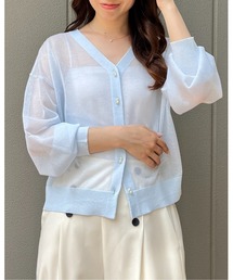 couture brooch（クチュールブローチ）の「【洗える・パール調釦】愛されシアーカーディガン（カーディガン/ボレロ）」