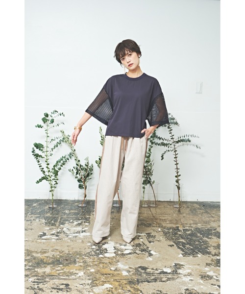 maarook(マルーク)の「コットンリネンストライプラインパンツ(その他パンツ・レディース・オートミール・F)」の4枚目の写真